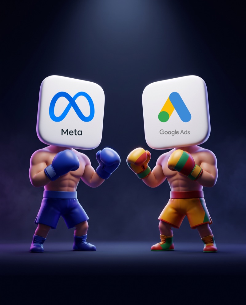 Meta and Google Ads as boxers