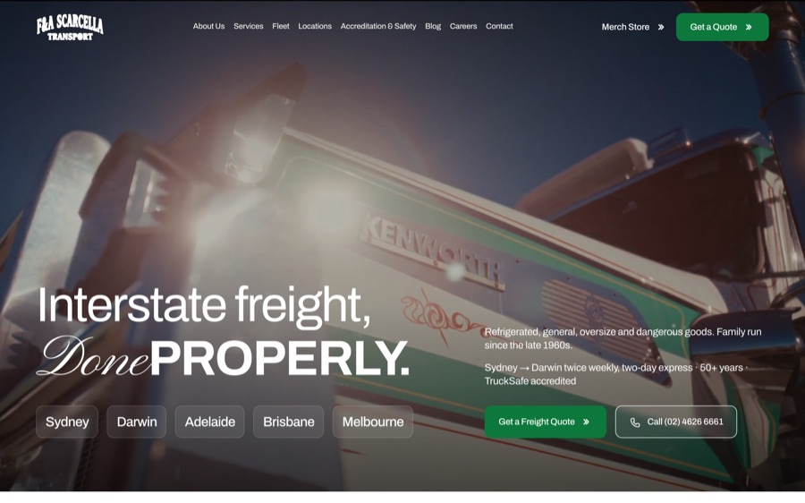 Scarcella Transport website